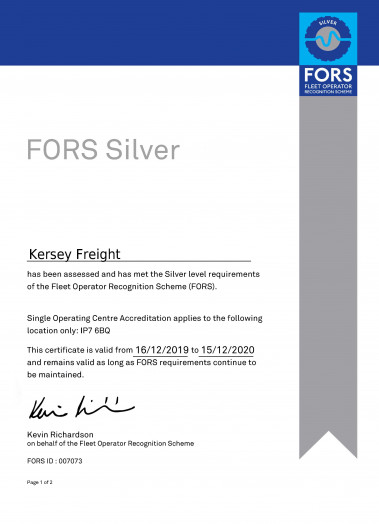 FORS Silver Certificate